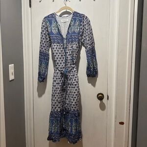 EMERSON FRY India collection midi block print dress